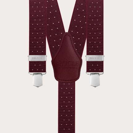 Bretelle larghe bordeaux a pois