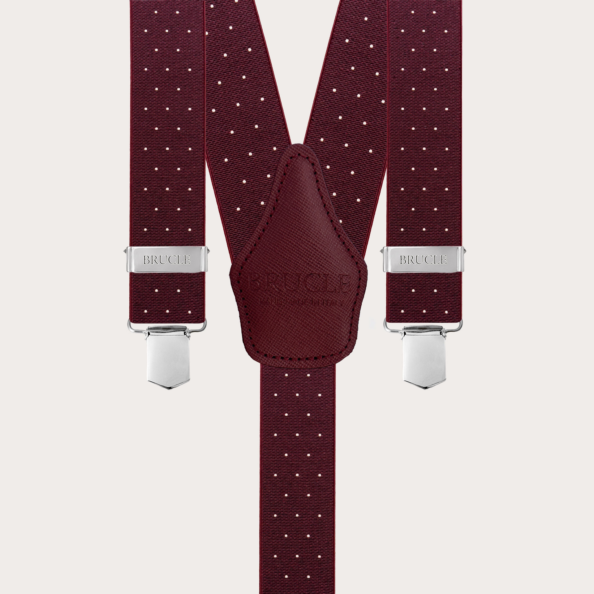 Bretelle larghe bordeaux a pois