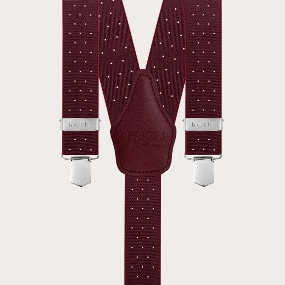Bretelle larghe bordeaux a pois