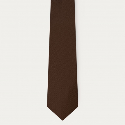 Corbata de seda marrón