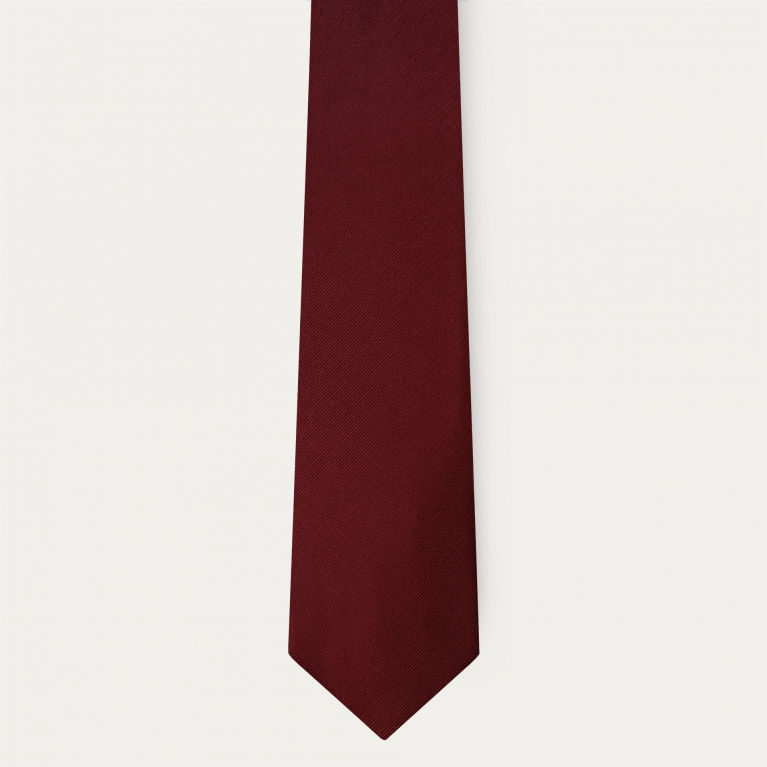 Bordeaux silk tie, 8 cm wide
