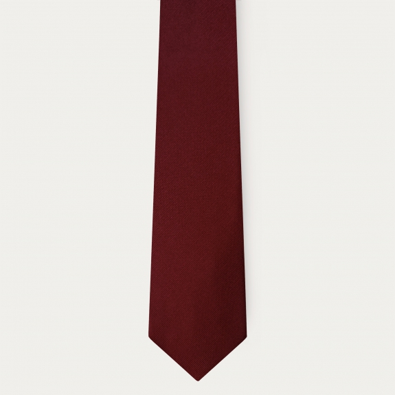 Bordeaux silk tie, 8 cm wide