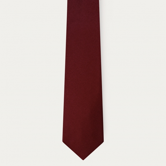 Cravatta bordeaux in seta larga 8 cm