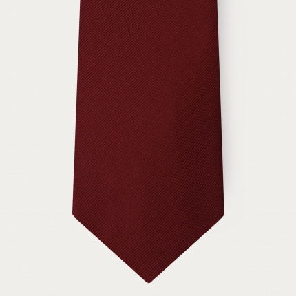 Cravate bordeaux en soie de 8 cm de large