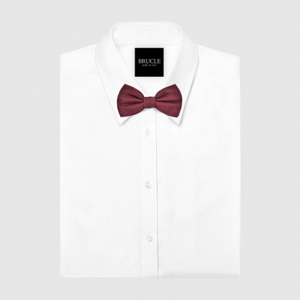 Burgundy polka dot silk bow tie