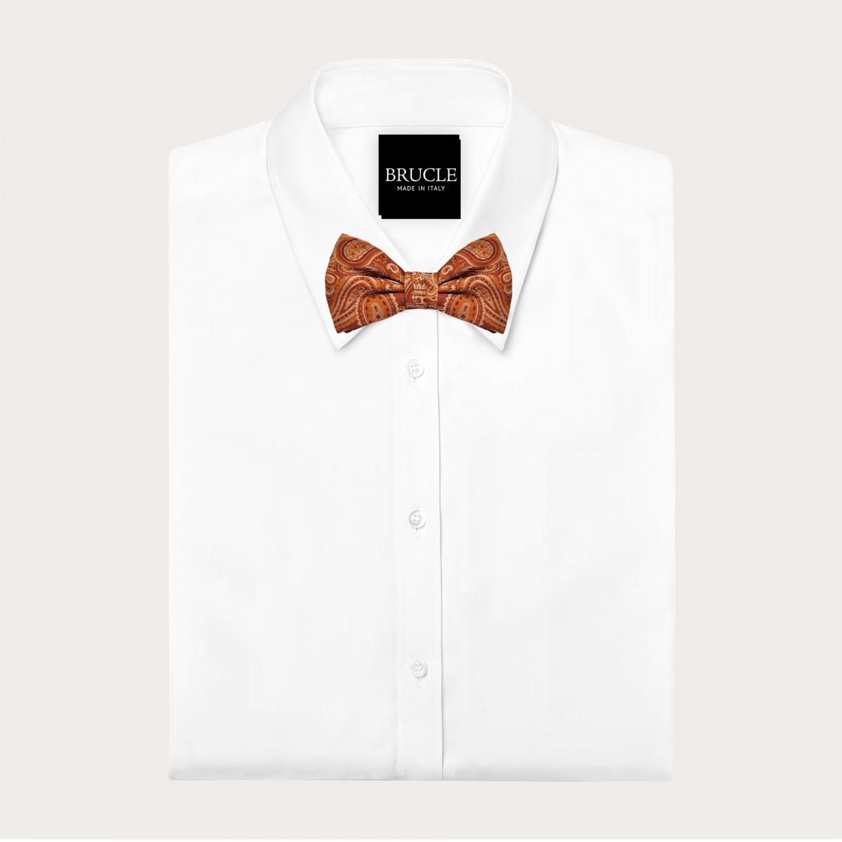 Papillon homme paisley orange marsala en soie jacquard