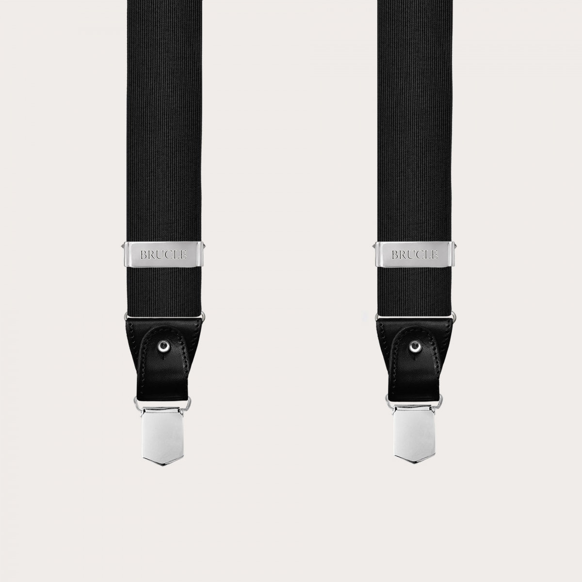 Formal Y-shape tubular suspenders, black
