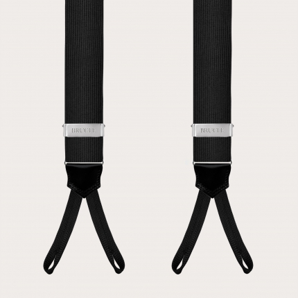 Bretelles larges à tresses pour boutons, noir