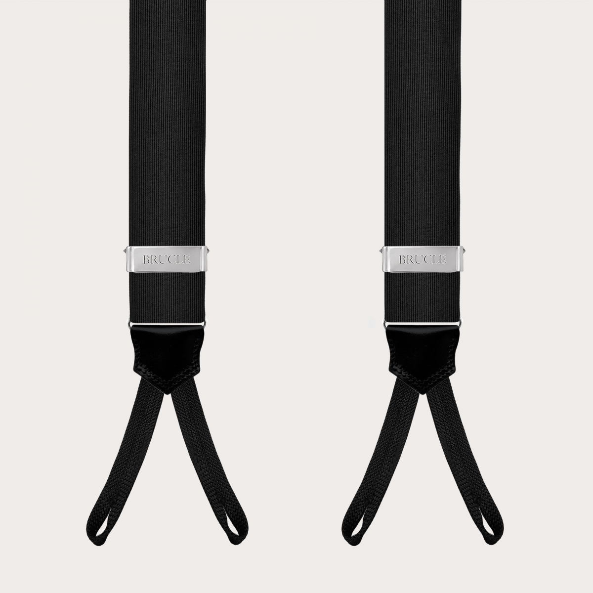 Bretelles larges à tresses pour boutons, noir