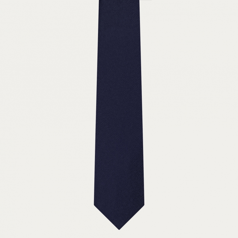 Corbata clásica de seda azul marino