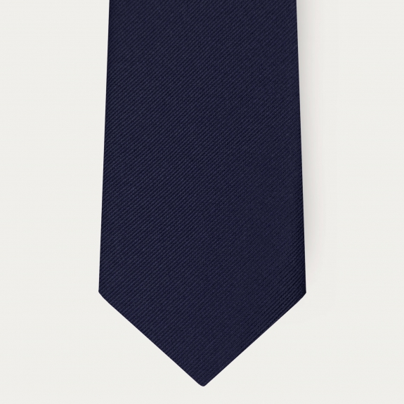 Cravatta blu navy classica in seta