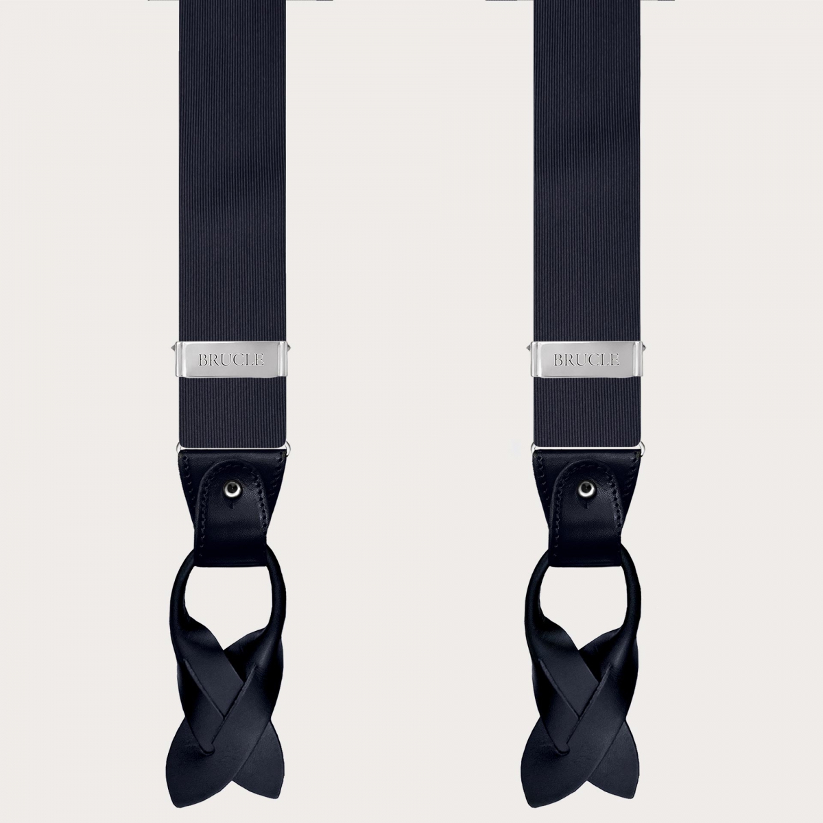 Tirantes hombre en seda, azul marino, sin níquel