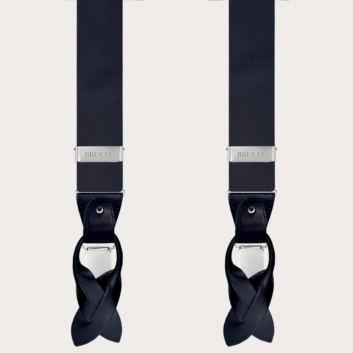 Tirantes hombre en seda, azul marino, sin níquel