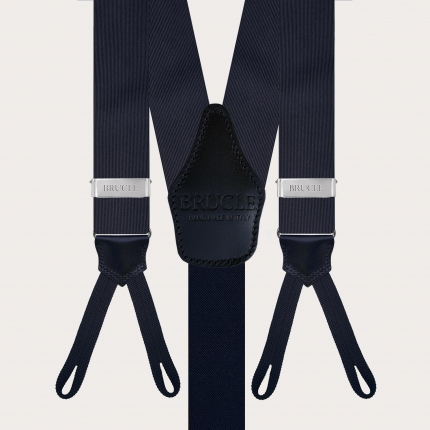Bretelles larges à tresses pour boutons, blue navy