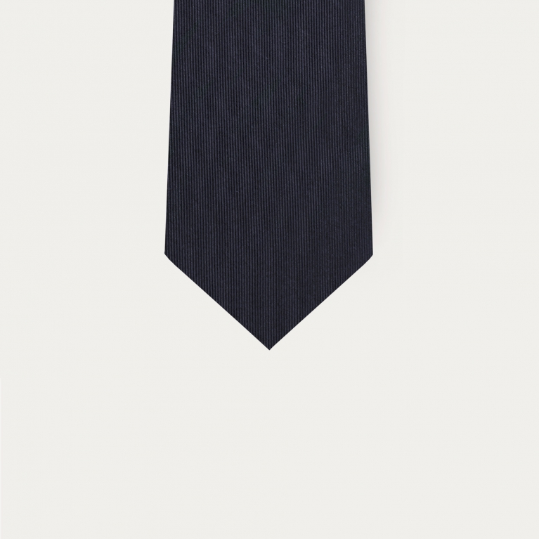 Corbata de seda azul marino para hombre