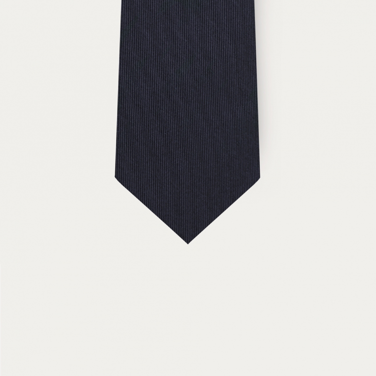 Men's navy blue silk necktie