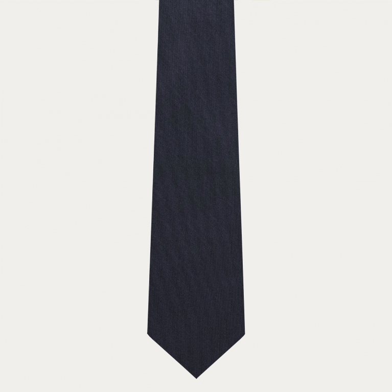 Corbata de seda azul marino para hombre