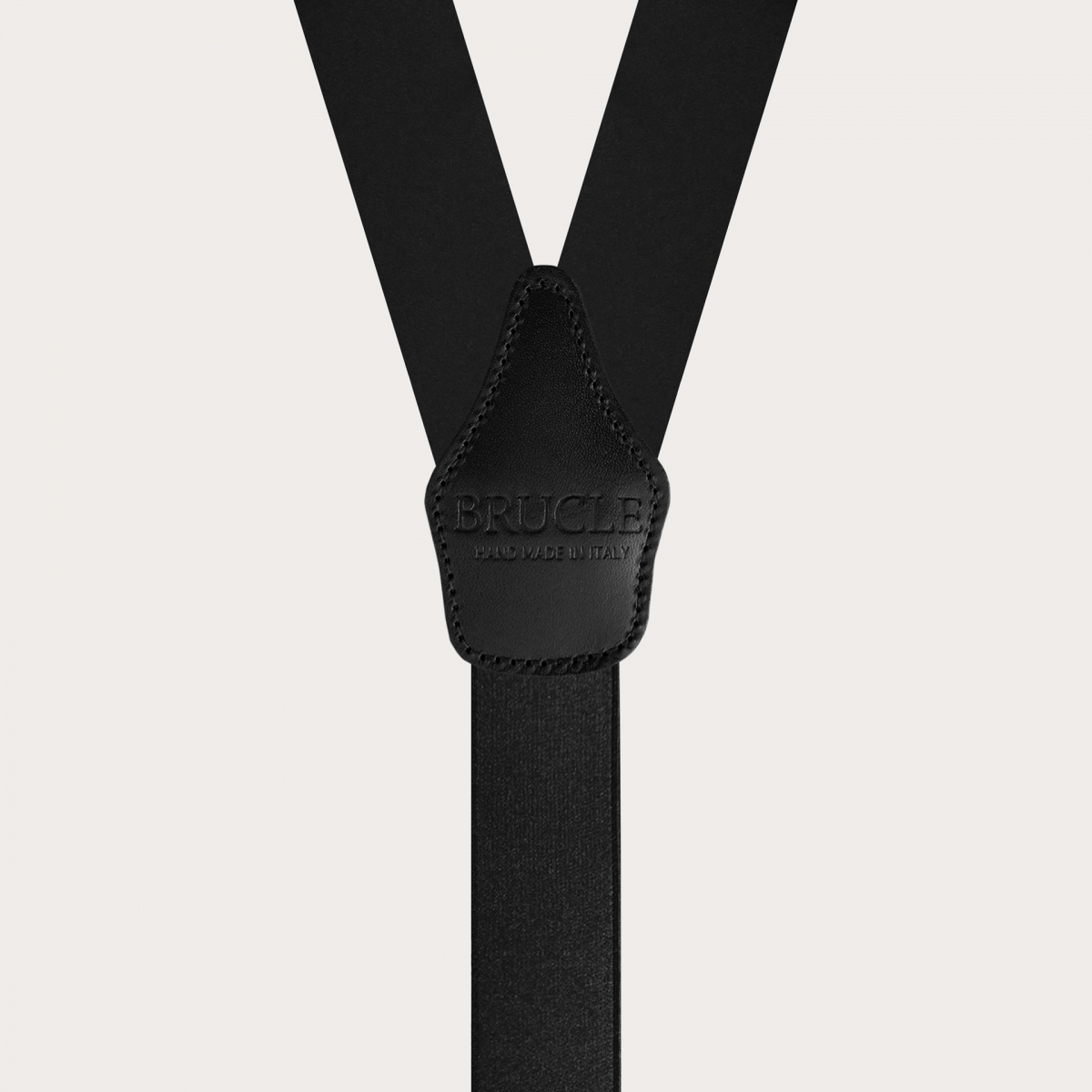 Black silk satin suspenders, dual-use with buttons or gold clips