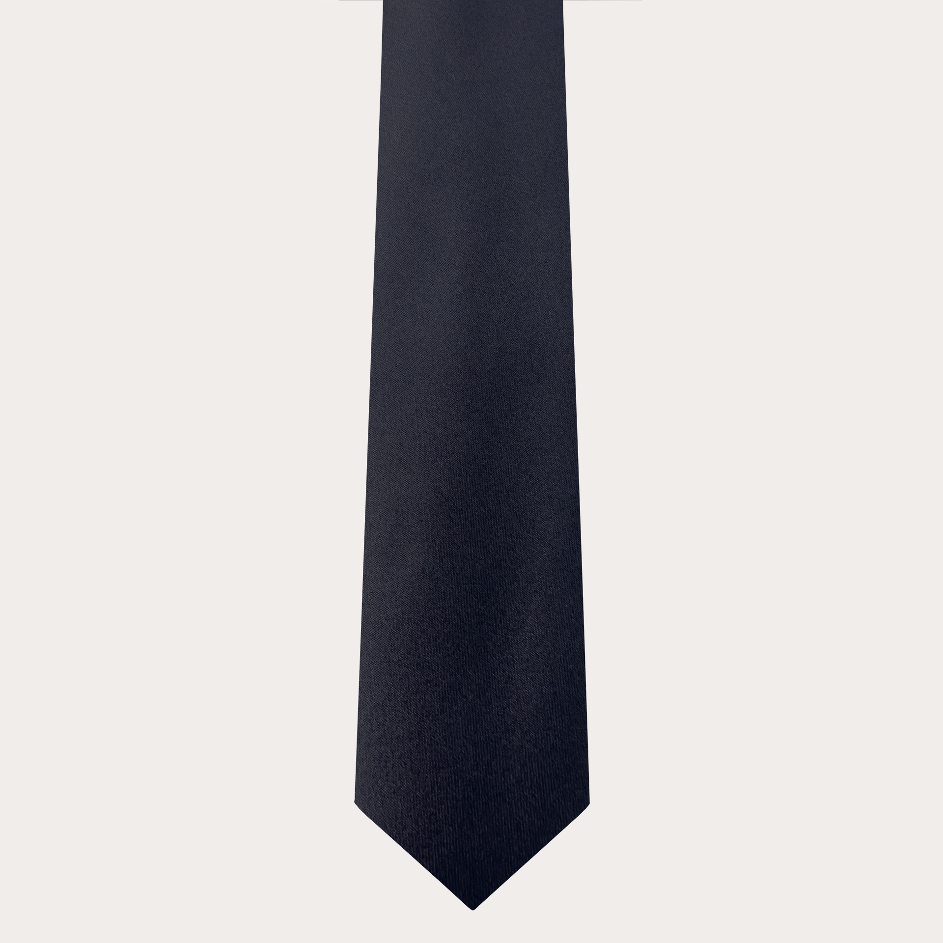 Navy blue satin silk tie