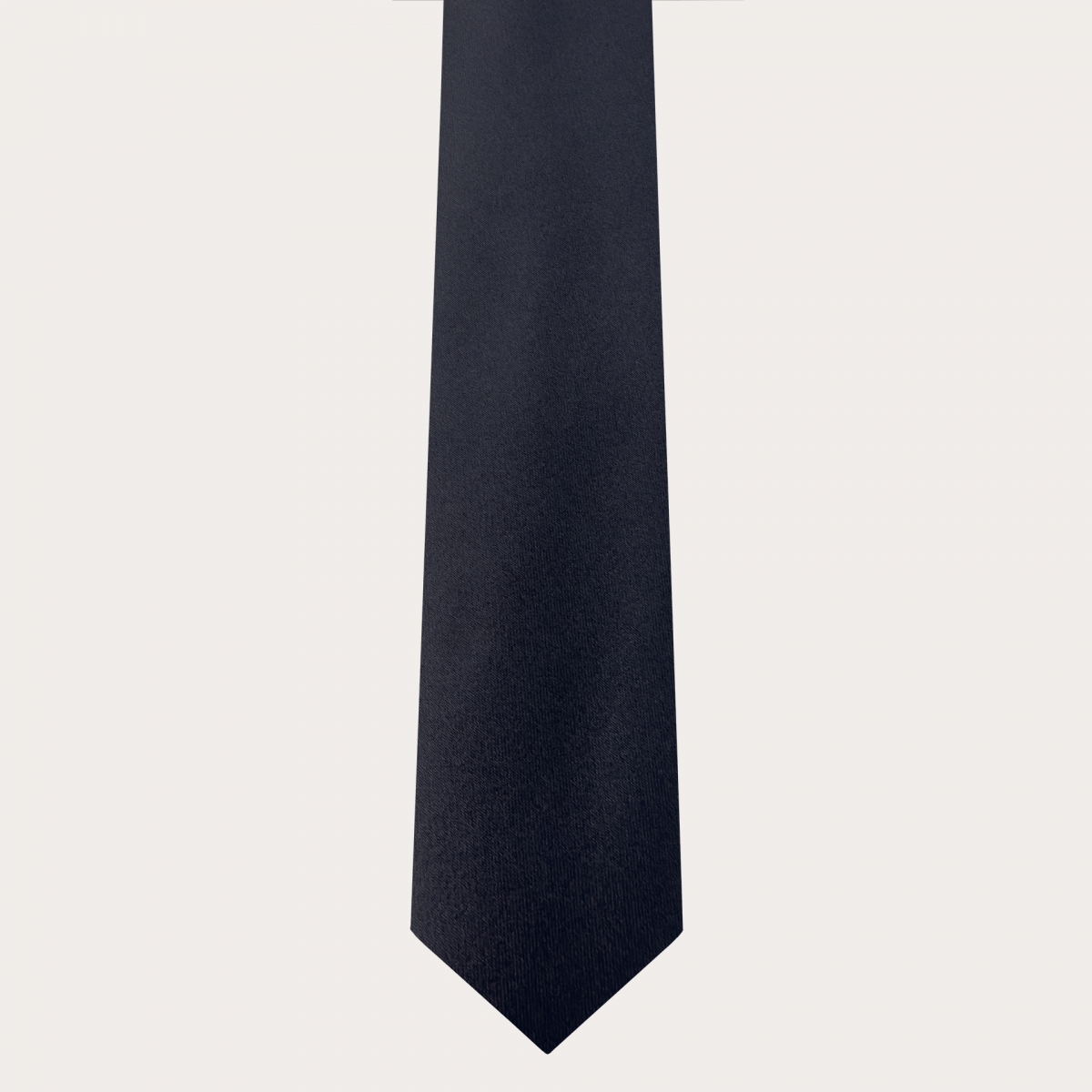 Koordiniertes Set aus Knopf-Hosenträgern und Krawatte aus marineblauem Seidensatin