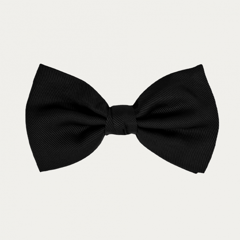 Klassische Fliege aus eleganter italienischer Jacquard-Seide, schwarz