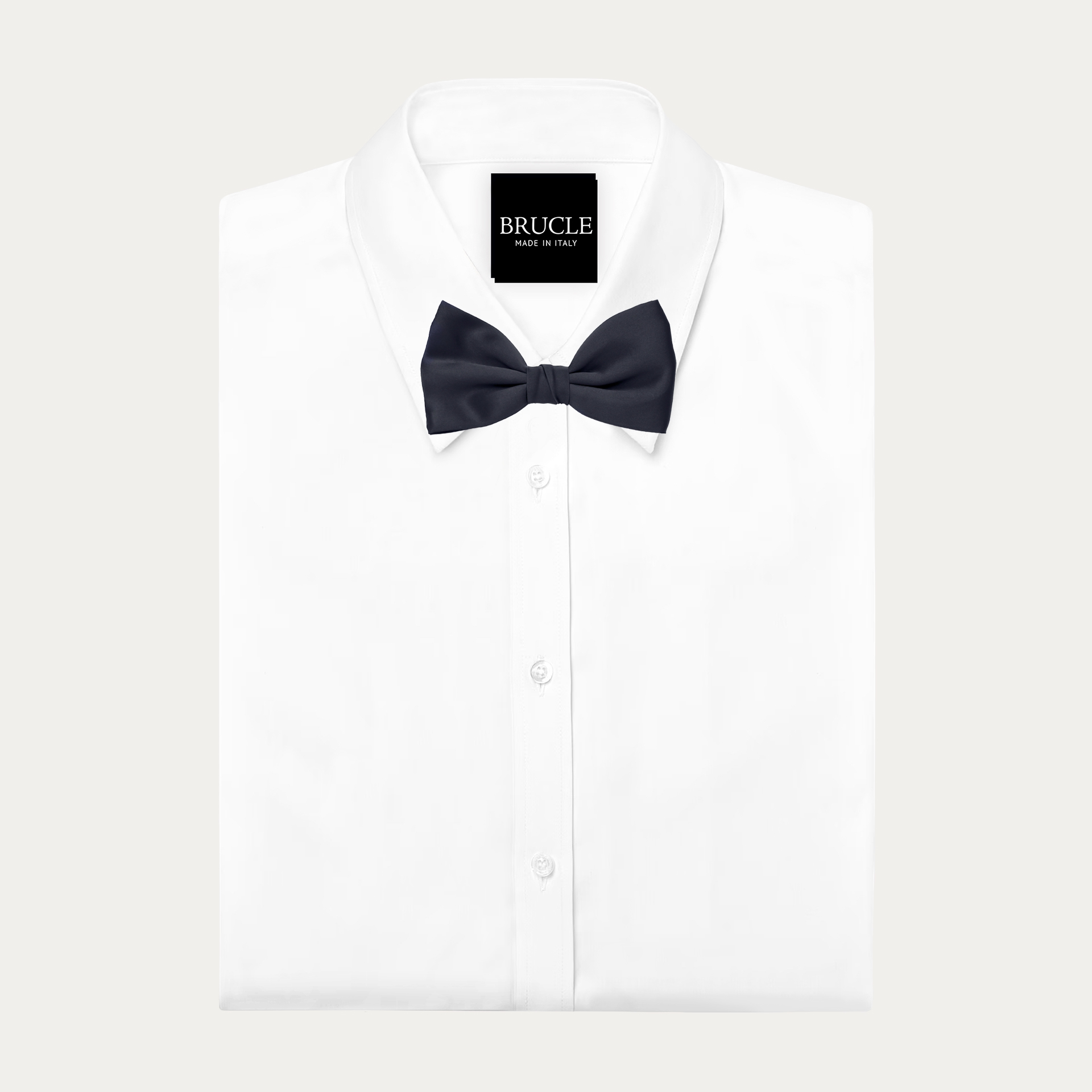 Navy blue silk satin bow tie