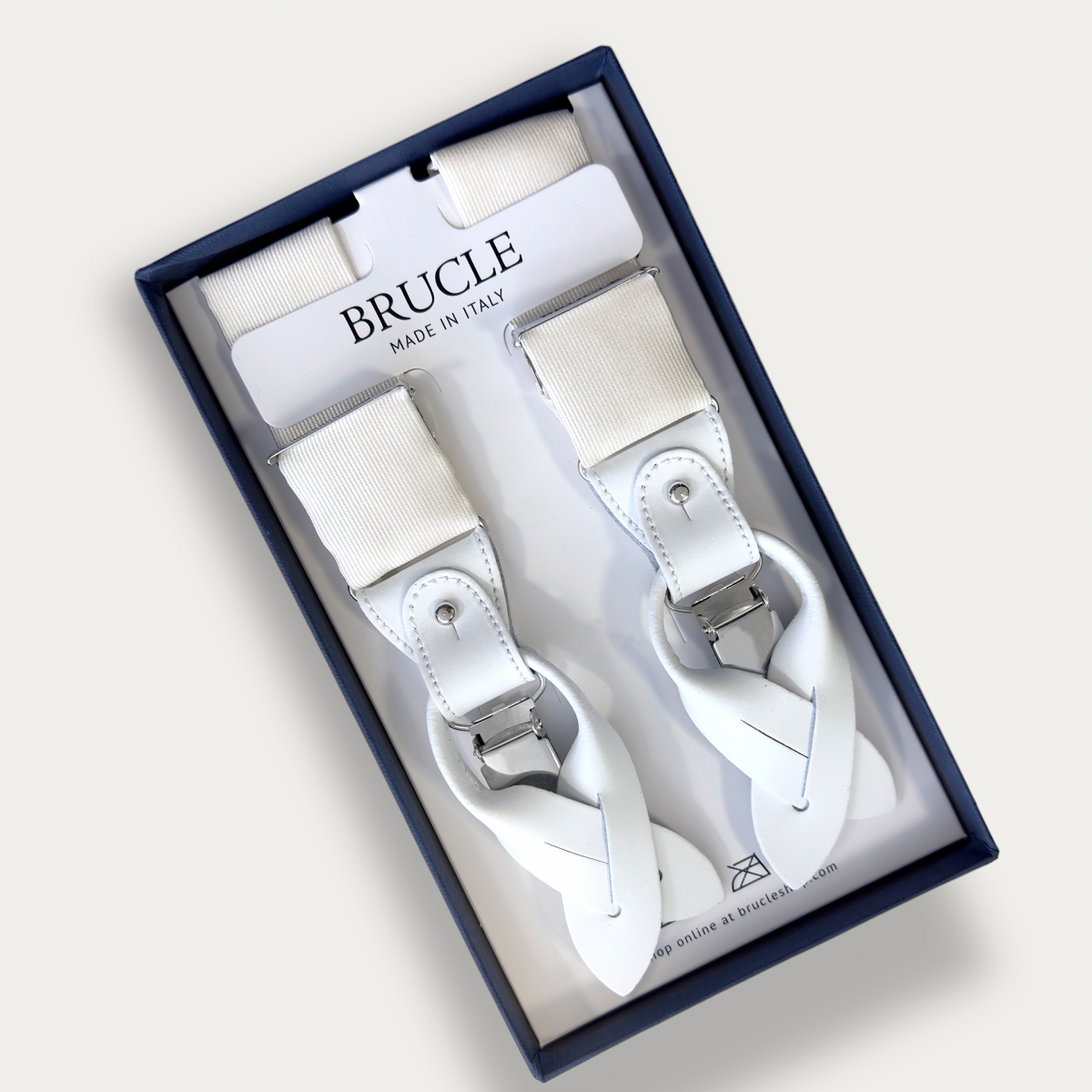 Jacquard-Seiden-weiße Hosenträger