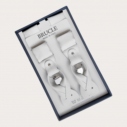 Bretelles larges en satin de soie blanc