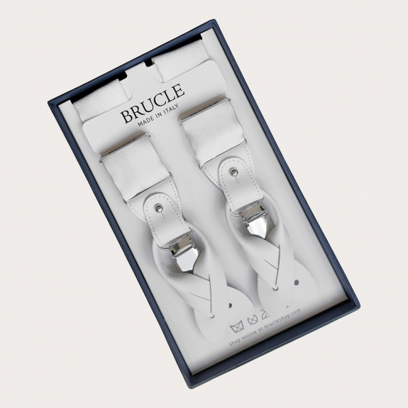 Bretelles larges en satin de soie blanc