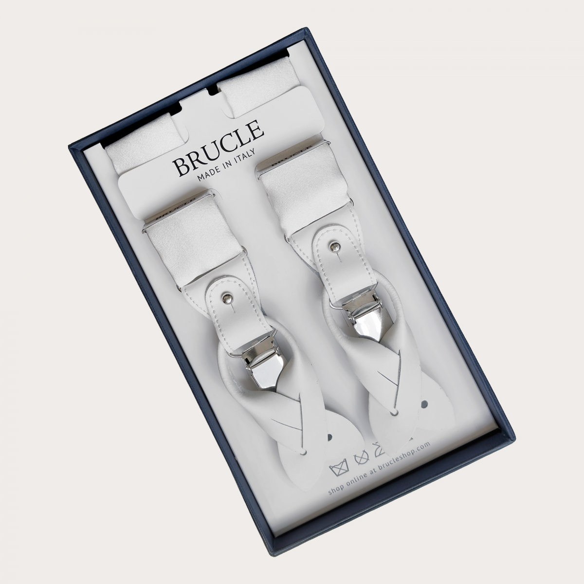 Bretelles larges en satin de soie blanc