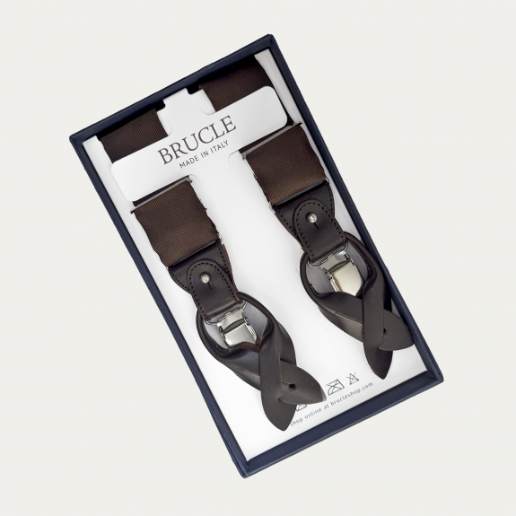 Elegantes tirantes marrones de seda