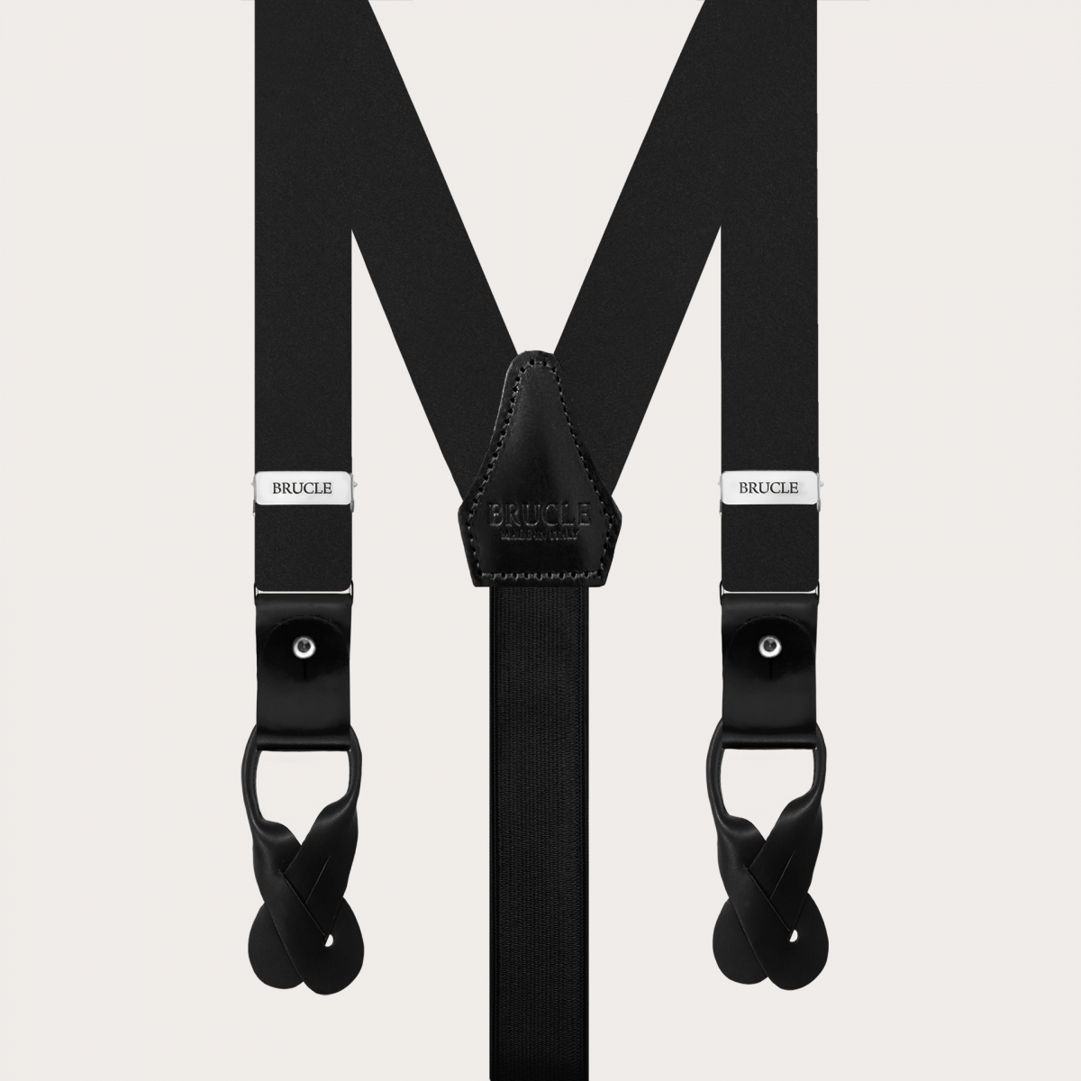 Bretelles fines noires en satin de soie pour boutons ou clips