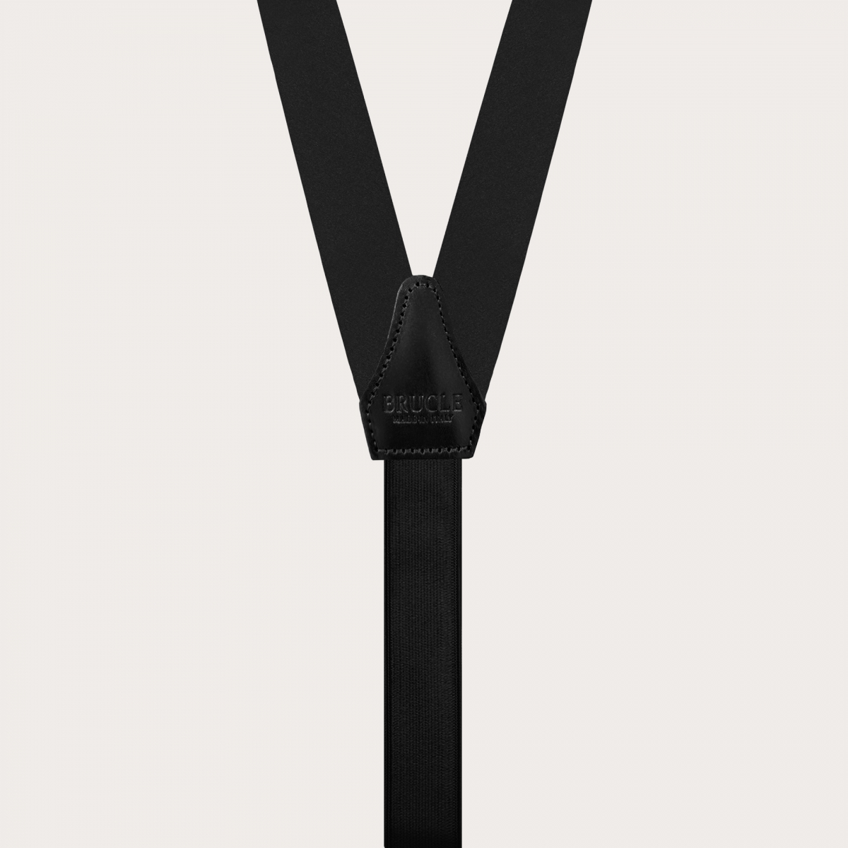 Bretelle nere strette in raso di seta per bottoni o clip