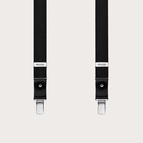 Tirantes negros de seda para botones o clips