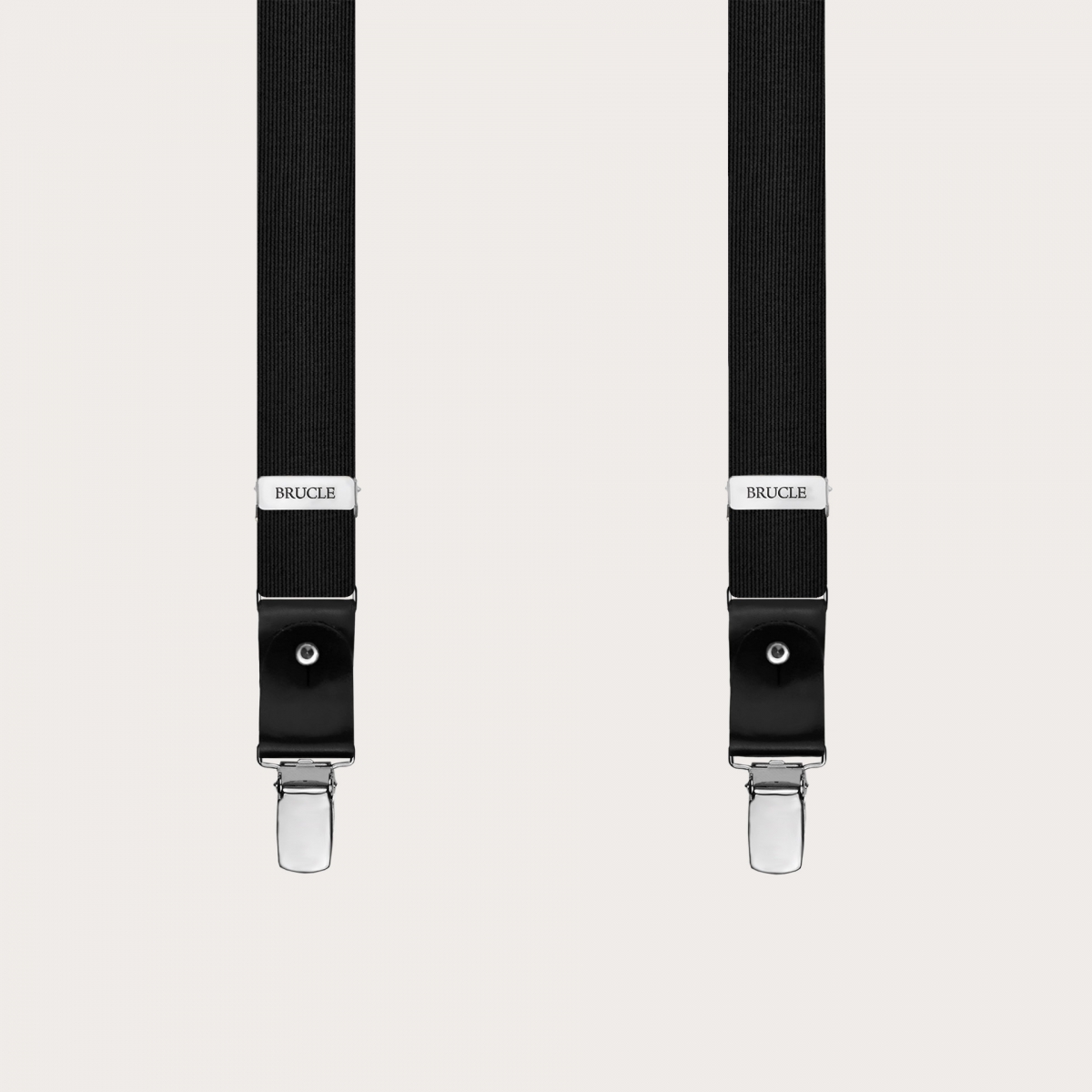 Bretelles noires en soie pour boutons ou clips