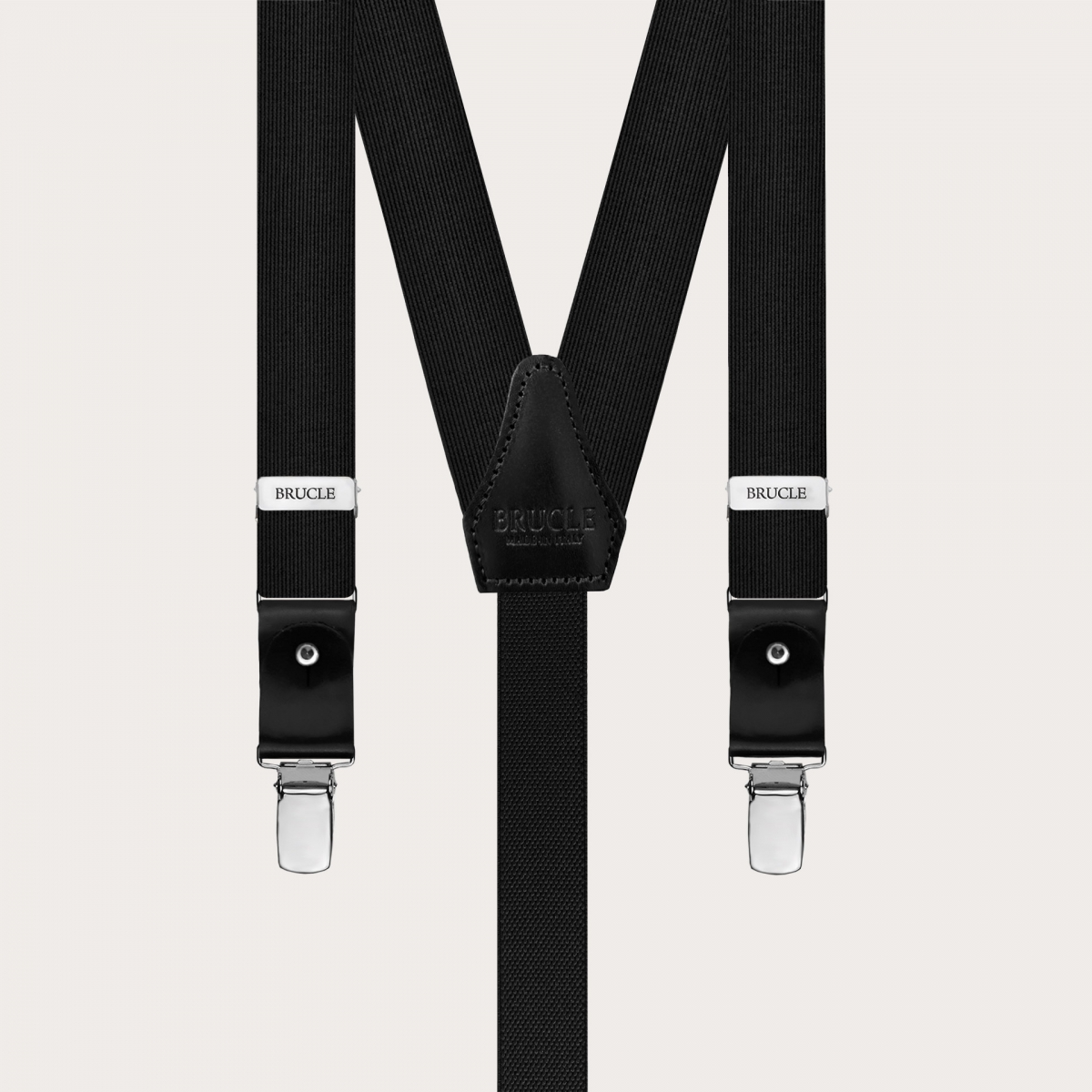 Bretelles noires en soie pour boutons ou clips