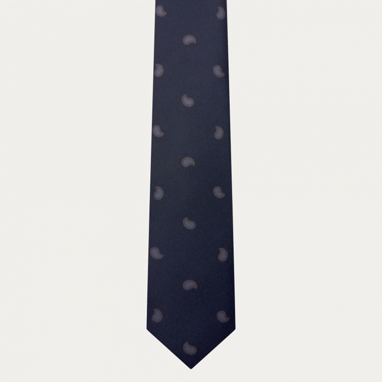 Men's silk tie with printed macro paisley pattern