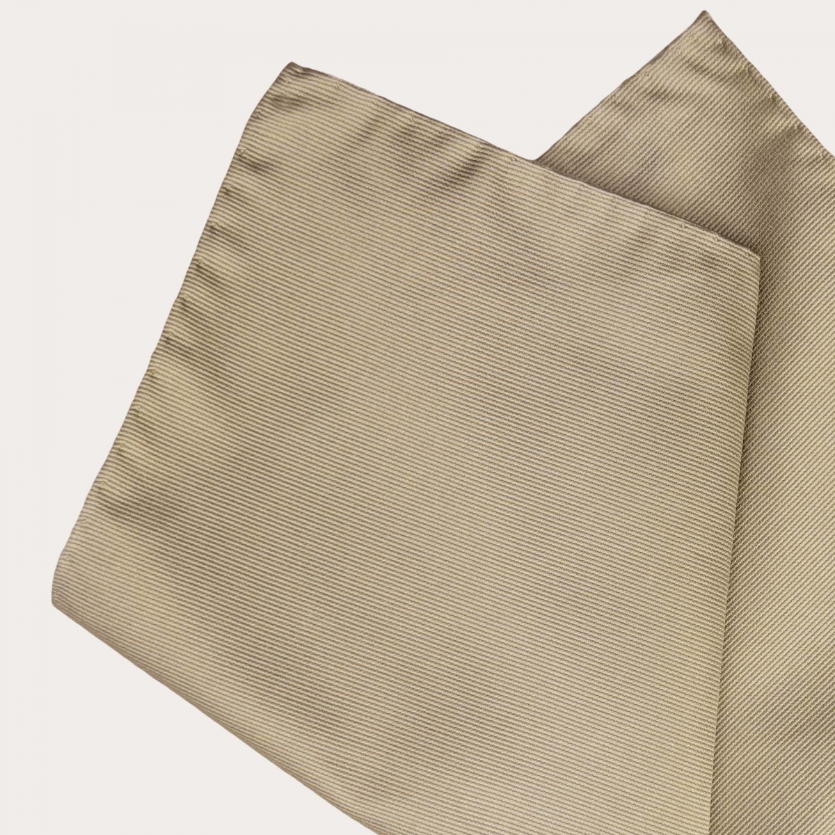 Men's pocket square in jacquard silk, ecru color