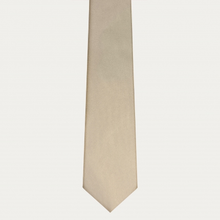 Cravate en soie couleur champagne de 8 cm