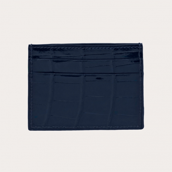 Glänzende blaue Alligator-Kreditkartenhülle