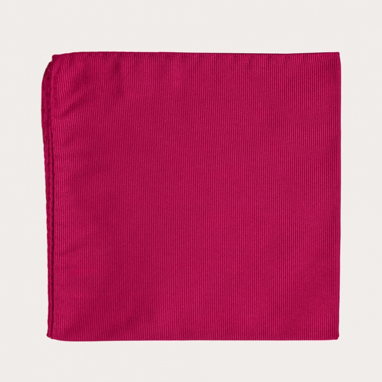 Fuchsia silk men's pocket square