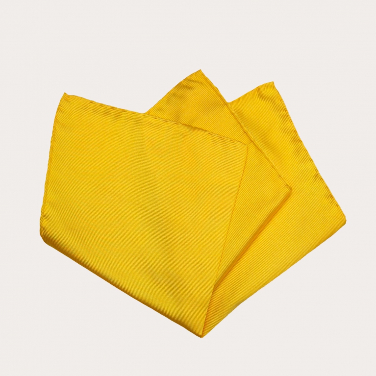 Pañuelo de bolsillo de seda amarillo