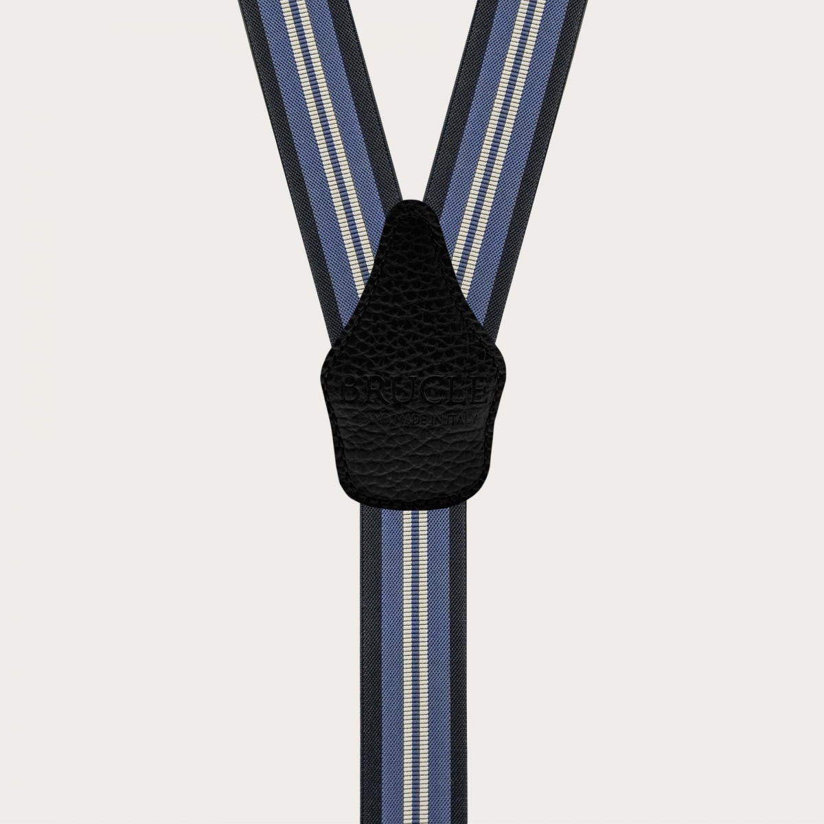 Tirantes regimental azul con rayas verticales para botones o clips