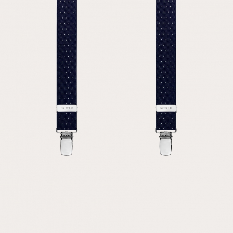 Bretelles étroites à pois bleus