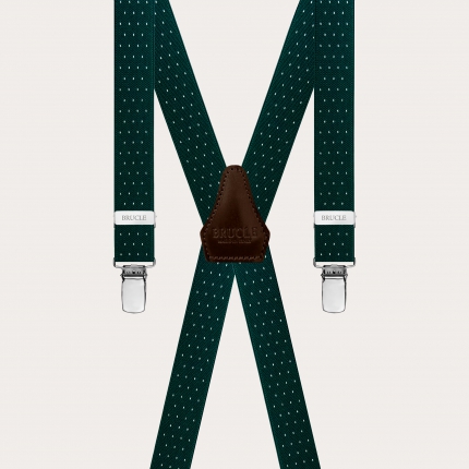 Schmale X-förmige Hosenträger mit grünem Nadelstreifenmuster