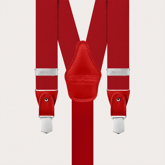 Bretelles larges en soie rouges