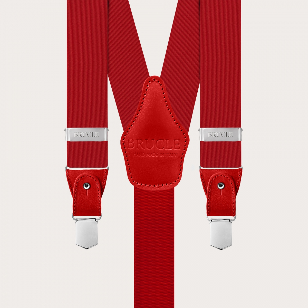 Bretelles larges en soie rouges