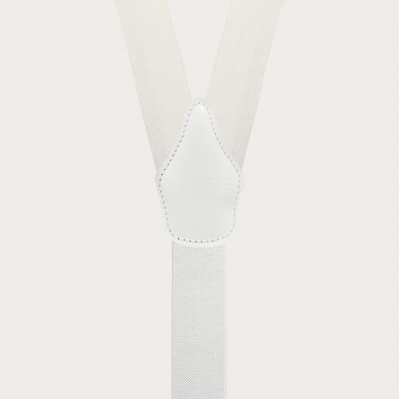 Jacquard-Seiden-weiße Hosenträger