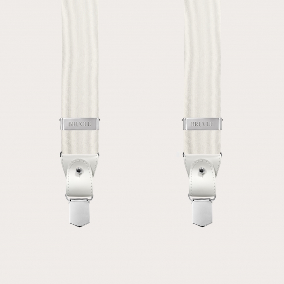 Tirantes blancos de seda jacquard