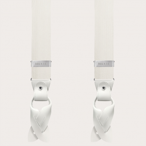 Tirantes blancos de seda jacquard